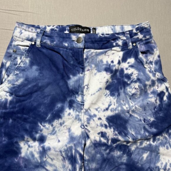 Wildfang Pants Womens Medium Blue White Tie-Dye The Essential Work Pant WP5300 - Picture 5 of 15